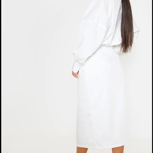 White Midi Shirt Dress - Picture 5 of 6